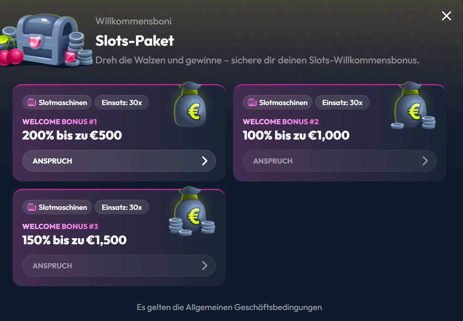 Die drei Stufen im Winzter Startpaket